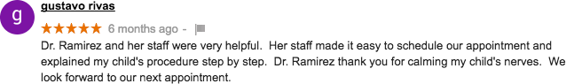 Google+ Review for Corina Ramirez, DDS - Pediatric Dental Care